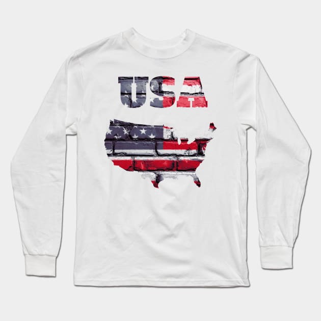 United state of America map Long Sleeve T-Shirt by maro_00